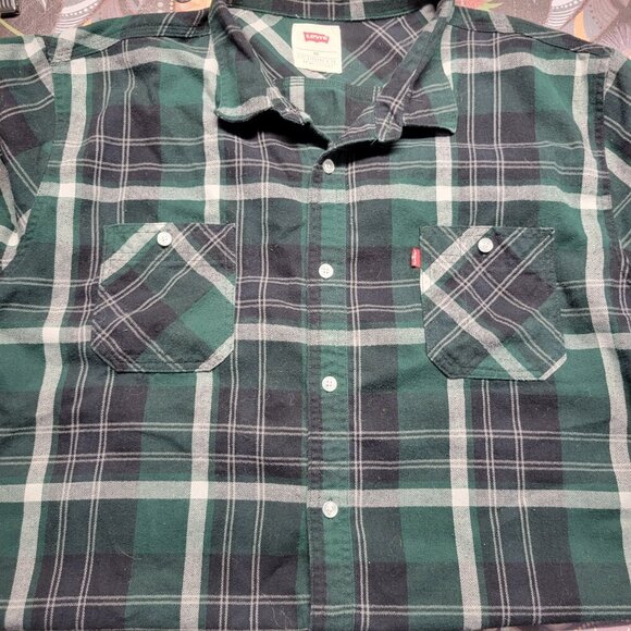 Levi's XXL Green Black Plaid Classic Longsleeve Button Up Shirt - Picture 9 of 11